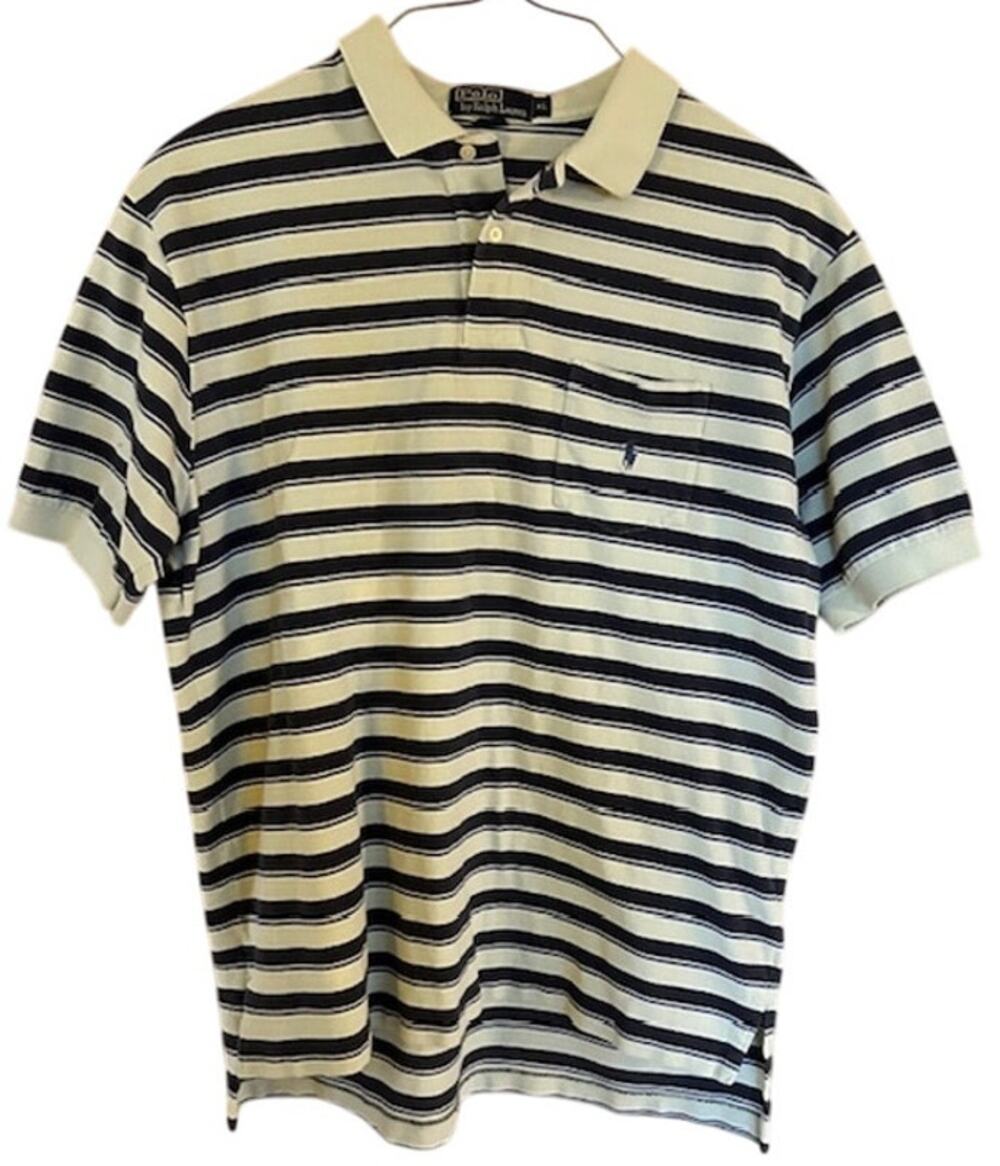 Ralph Lauren Polo Seafoam Green & Navy Stripe Short Sleeve Shirt XL